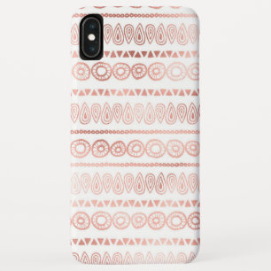 Blush Pink - Rose Gold Boho Hand Drawn Pattern iPhone XS Max Case