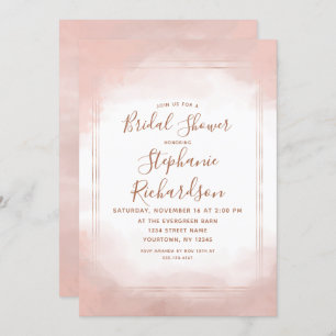 Blush Pink & Rose Gold Bridal Shower Invitation