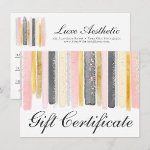 Blush Pink & Rose Gold Chic Gift Certificate Card