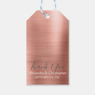 Blush Pink - Rose Gold Elegant Thank You Gift Tags