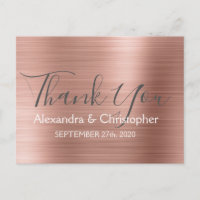 Blush Pink | Rose Gold Elegant Wedding Thank You