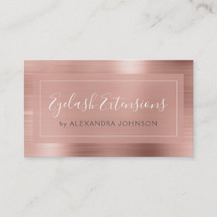 Blush Pink Rose Gold Eyelash Extensions Business Card