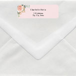 Blush pink rose gold floral return address  return address label<br><div class="desc">A soft,  blush pink background. A rose gold and blush pink rose,  floral and eucalyptus greenery and faux gold foliage.  Personalise and add your name and address. Black letters.</div>