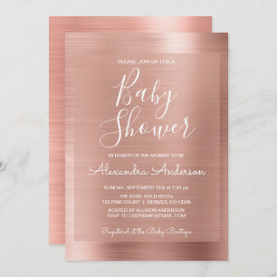 Blush Pink - Rose Gold Foil Baby Shower Invitation