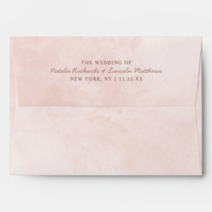 Blush Pink & Rose Gold Foil Chic Monogram Wedding Envelope