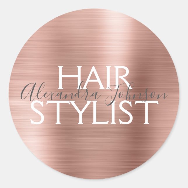 Blush Pink - Rose Gold Foil Hair Stylist Seal (Front)