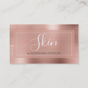 Blush Pink Rose Gold Foil Skin Care Business Card