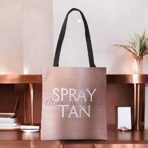Blush Pink - Rose Gold Foil Spray Tan Supplies Tote Bag