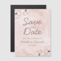 Blush Pink & Rose Gold Foil Wedding Save the Date