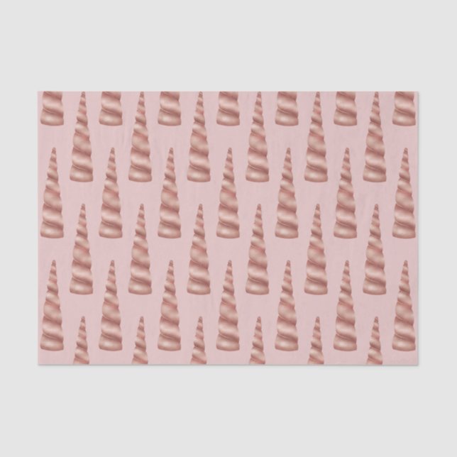 Blush Pink Rose Gold Glam Unicorn Birthday Tissue Paper (Front)