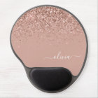 Blush Pink Rose Gold Glitter Monogram Name