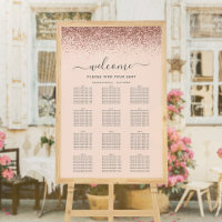 Blush Pink Rose Gold Glitter Wedding Seating