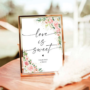 Blush Pink Rose Gold Love Is Sweet Sign