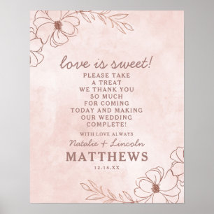 Blush Pink & Rose Gold Love is Sweet Wedding Sign