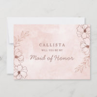 Blush Pink & Rose Gold Maid of Honour Proposal Car