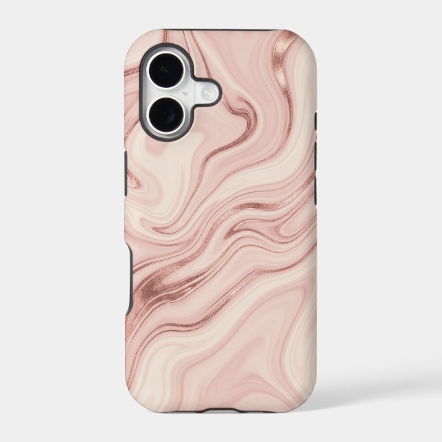 Blush Pink Rose Gold Metallic Liquid Marble (Back)