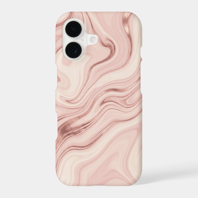 Blush Pink Rose Gold Metallic Liquid Marble (Back)