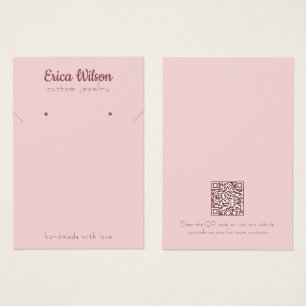 Blush Pink Rose Gold Necklace Earring Display card