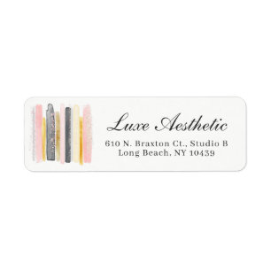 Blush Pink & Rose Gold Paint Chic Return Address Label