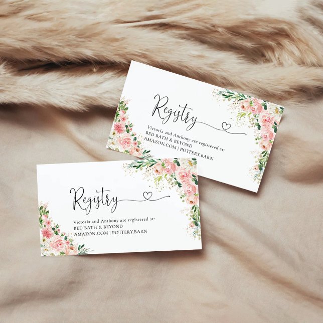 Blush Pink Rose Gold Registry Enclosure Card (Creator Uploaded)