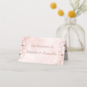 Blush Pink & Rose Gold Reserved Seating Wedding Place Card