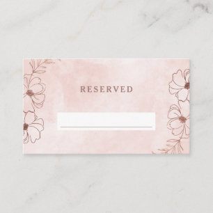 Blush Pink & Rose Gold Reserved Seating Wedding Place Card
