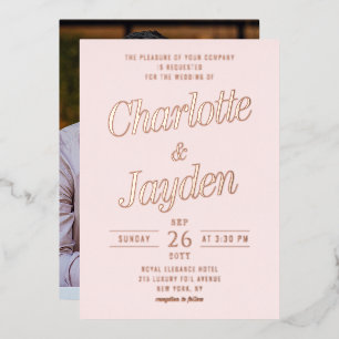 Blush Pink Rose Gold Script Wedding