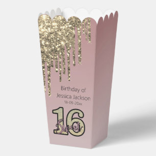Blush Pink  Rose Gold Sweet Sixteen Favour Box