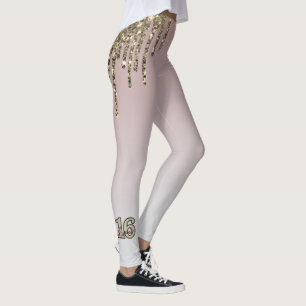 Blush Pink Rose Gold Sweet Sixteen Leggings