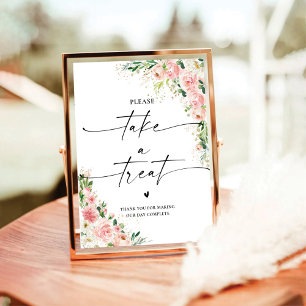 Blush Pink Rose Gold Take A Treat Sign