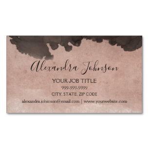 Blush Pink    Rose Gold Watercolor Elegant Magnetic Business Card