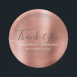 Blush Pink Rose Gold Wedding Thank You Paper Plate<br><div class="desc">Blush Pink Rose Gold Faux Metallic Stainless Steel Foil Brush Metal Elegant and Modern Wedding Thank You Plates. These Wedding Thanks Plates can be customised to include your name and wedding date.</div>
