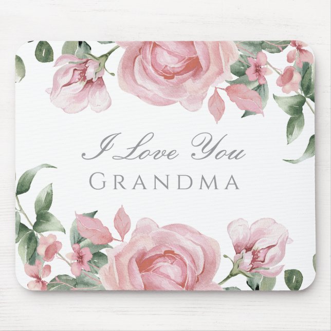 Blush Pink Rose Grandma Mouse Pad (Front)