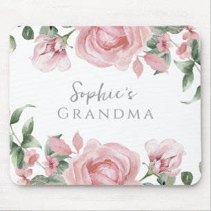 Blush Pink Rose Grandma Mouse Pad