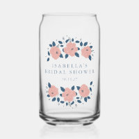 Blush Pink Rose Navy Personalised Bridal Shower