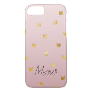 Blush Pink Rose Ombre Gold Cats iPhone 8/7 Case