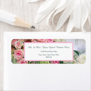 Blush Pink Rose Return Address Label
