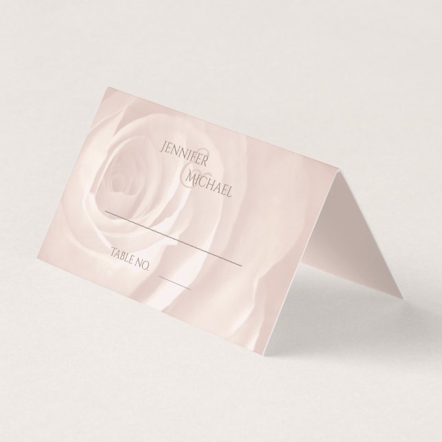 Blush pink rose simple elegant wedding guest table (Front)