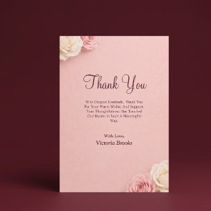 Blush Pink Rose Thank You Card