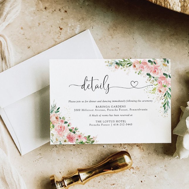 Blush Pink Rose Wedding Enclosure Card (Creator Uploaded)