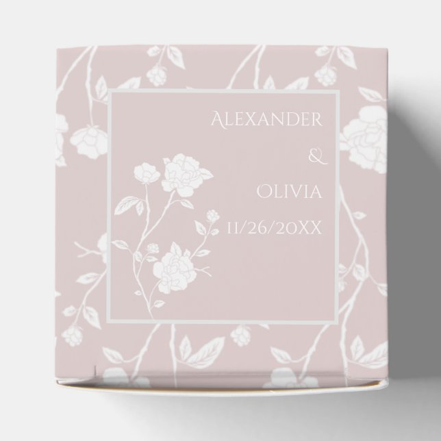 Blush Pink Rose Wedding Favour Box (Top)