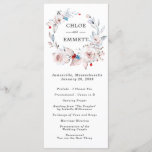 Blush Pink Rose Wedding Program<br><div class="desc">Beautiful blush pink roses create an elegant wreath at the top of this wedding program. Soft pastel steel blue, almost grey leaves, complement it perfectly. Bright blue small flowers add a pop of colour and the tiniest scarlet red flowers add a bit of spice. The front of the program describes...</div>