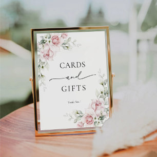 Blush Pink Roses Cards and Gifts Sign