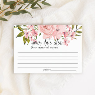 Blush Pink Roses Date Night Idea Shower Game Stationery