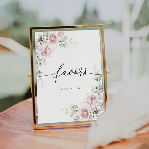 Blush Pink Roses Favours Sign