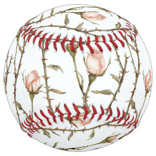 Blush Pink Roses Floral Softball
