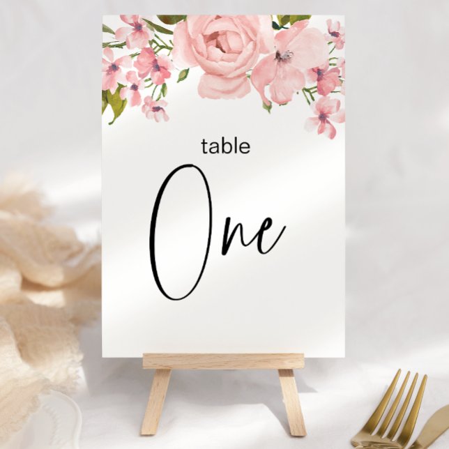 Blush Pink Roses Floral Wedding Table Number (Creator Uploaded)