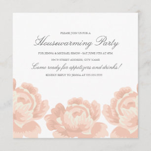 Blush Pink Roses Housewarming Party Invitation