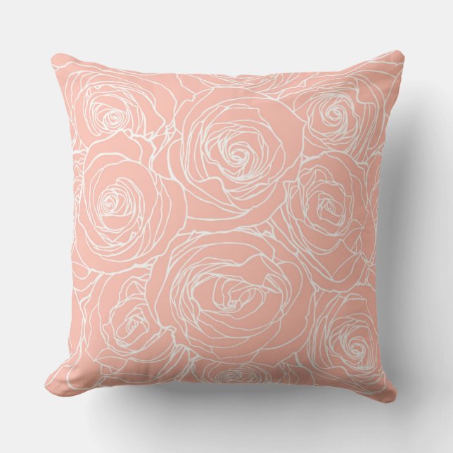 Blush Pink Roses Pillow (Front)