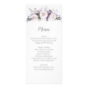 Blush Pink Roses Purple Wildflowers Wedding   Menu